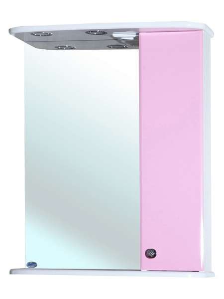 Зеркало-шкаф Bellezza Софи 60 R белый с розовым