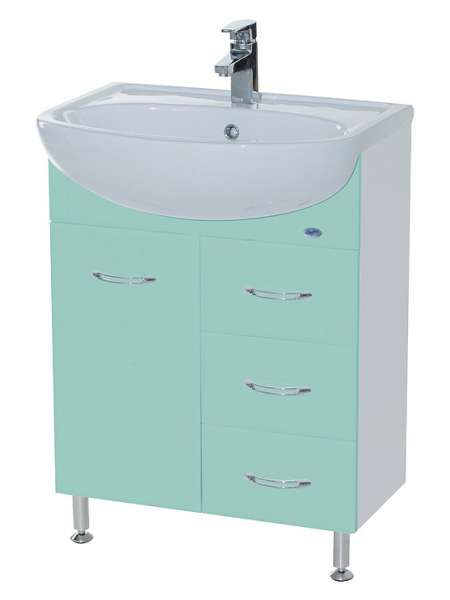 Тумба с раковиной Bellezza Уют 60 3 ящика салатовая