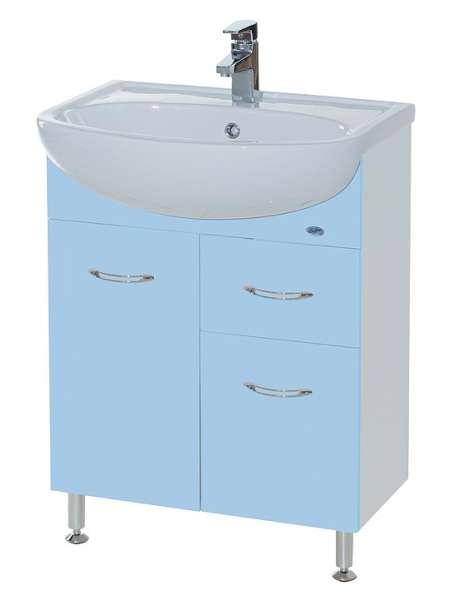 Тумба с раковиной Bellezza Уют 60 1 ящик голубая