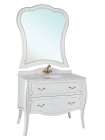 Тумба с раковиной Bellezza Грация Люкс 110 белая патина золото 2 ящика