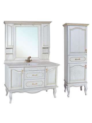 Зеркало-шкаф Bellezza Рим 120 белое патина золото