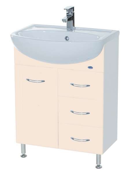 Тумба с раковиной Bellezza Уют 60 3 ящика бежевая