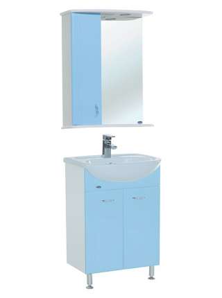 Зеркало-шкаф Bellezza Астра 55 L голубой