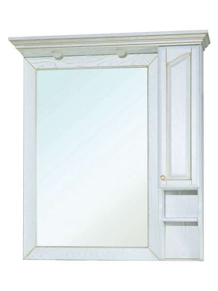 Зеркало-шкаф Bellezza Рим 100 R белое патина золото