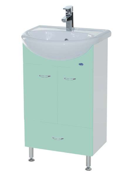 Тумба с раковиной Bellezza Уют 50 с нижним ящиком салатовая