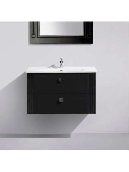 Тумба с раковиной BelBagno Atria 83 nero lucido 2 ящика