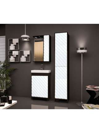 Тумба с раковиной Style Line Агат 50 белая/венге