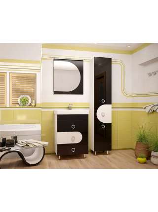 Тумба с раковиной Style Line Адонис 60 черно-белая