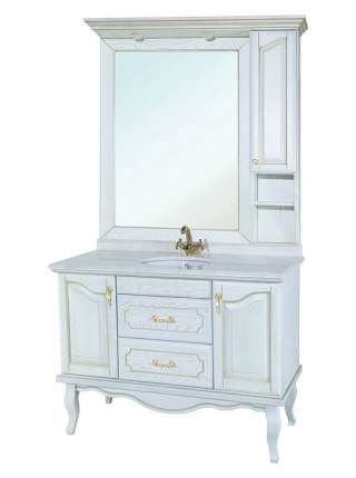 Зеркало-шкаф Bellezza Рим 100 R белое патина золото
