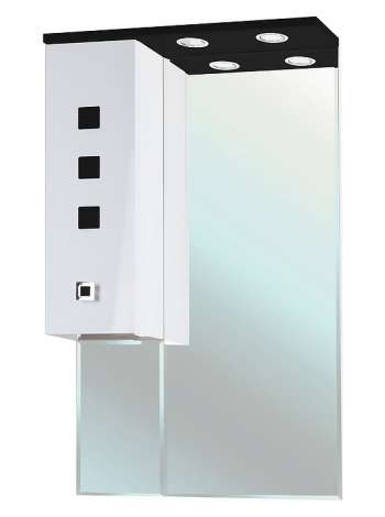 Зеркало-шкаф Bellezza Натали 60 L белый с черным
