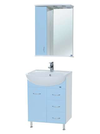 Тумба с раковиной Bellezza Уют 60 3 ящика голубая