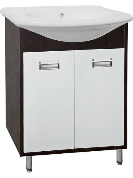 Тумба с раковиной Style Line Эко Стиль W №9 70 белая, венге