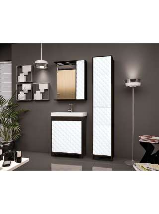 Тумба с раковиной Style Line Агат 60 белая/венге