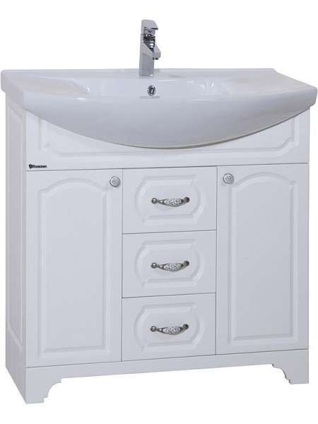 Тумба с раковиной Bellezza Камелия 85 белая Н, раковина Kirovit Стиль 85