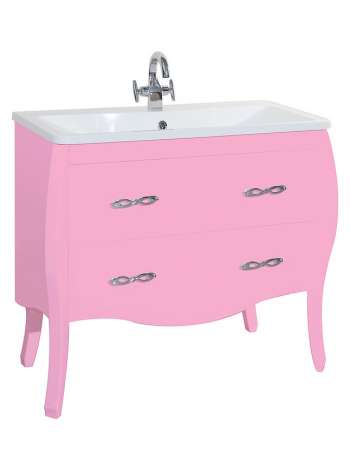 Тумба с раковиной Bellezza Грация 100 розовая