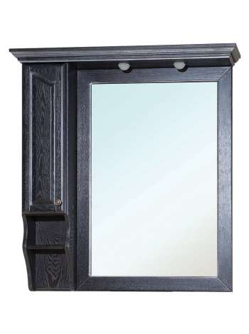 Зеркало-шкаф Bellezza Рим 110 L черное патина серебро