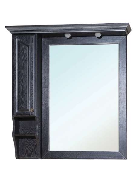 Зеркало-шкаф Bellezza Рим 110 L черное патина серебро