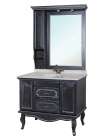 Зеркало-шкаф Bellezza Рим 110 L черное патина серебро