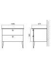 Тумба с раковиной BelBagno Atria 100 nero lucido 2 ящика