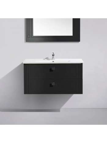 Тумба с раковиной BelBagno Atria 100 nero lucido 2 ящика