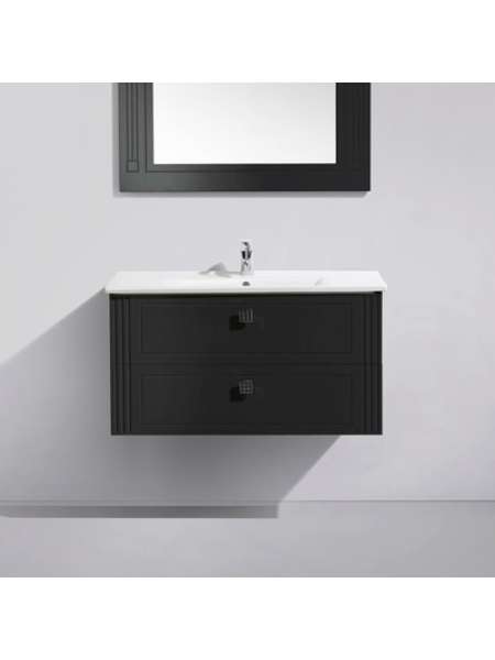 Тумба с раковиной BelBagno Atria 100 nero lucido 2 ящика