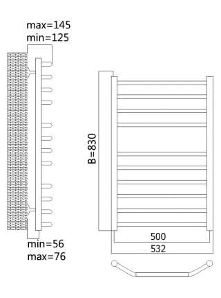 Полотенцесушитель водяной Terminus Виктория 32/20 П10 6-4