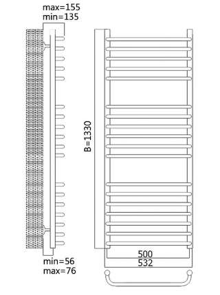 Полотенцесушитель водяной Terminus Стандарт 32/20 П18 7-6-5